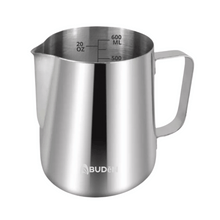 Load image into Gallery viewer, ABUDEN Milk Pitcher 600ml Frothing Jug Frothing Pitcher Frothing Cup Stainless Steel Milk Pitcher Milk Frothing Pitcher