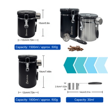 Load image into Gallery viewer, ABUDEN Coffee Bean Canister Stainless Steel Airtight Coffee Container Coffee Bean Container Coffee Powder Container