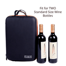 Load image into Gallery viewer, ABUDEN EVA Wine Bag Insulated Twin Wine Bottle Bag Portable Wine Bottle Carrier Shockproof Protective Wine Bag 2 Bottles