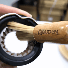 Load image into Gallery viewer, Abuden Espresso Grinder Brush Durable & Muslim-Friendly High-Quality Synthetic Bristles Ergonomic Wooden Handle