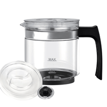 Load image into Gallery viewer, ABUDEN Milk Frother Glass Jug with Lid and Frothing Whisk 250ml Milk Foam Maker