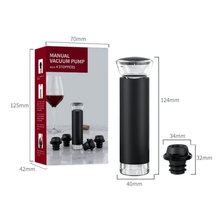 Load image into Gallery viewer, ABUDEN Wine Vacuum Stopper Wine Pourer Set Manual Vacuum Pump Set Wine Tool Barware Mini Wine Stopper Date Adjust