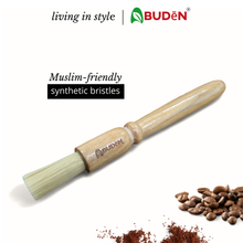Load and play video in Gallery viewer, Abuden Espresso Grinder Brush Durable & Muslim-Friendly High-Quality Synthetic Bristles Ergonomic Wooden Handle