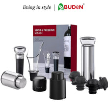 Load and play video in Gallery viewer, ABUDEN Wine Vacuum Stopper Wine Pourer Set Manual Vacuum Pump Set Wine Tool Barware Mini Wine Stopper Date Adjust