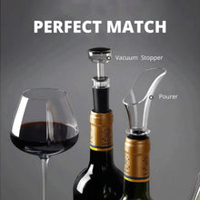Load image into Gallery viewer, ABUDEN Wine Vacuum Stopper Wine Pourer Set Manual Vacuum Pump Set Wine Tool Barware Mini Wine Stopper Date Adjust