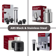 Load image into Gallery viewer, ABUDEN Wine Vacuum Stopper Wine Pourer Set Manual Vacuum Pump Set Wine Tool Barware Mini Wine Stopper Date Adjust