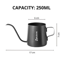 Load image into Gallery viewer, ABUDEN Gooseneck Kettle 250ml Drip Coffee Kettle with Handle Stainless Steel Pour Over Coffee Pot Matte Black Teflon