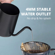 Load image into Gallery viewer, ABUDEN Gooseneck Kettle 250ml Drip Coffee Kettle with Handle Stainless Steel Pour Over Coffee Pot Matte Black Teflon