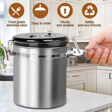 Load image into Gallery viewer, ABUDEN Coffee Bean Canister Stainless Steel Airtight Coffee Container Coffee Bean Container Coffee Powder Container