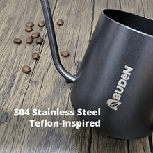 Load image into Gallery viewer, ABUDEN Gooseneck Kettle 250ml Drip Coffee Kettle with Handle Stainless Steel Pour Over Coffee Pot Matte Black Teflon
