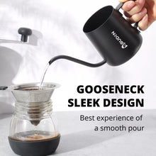 Load image into Gallery viewer, ABUDEN Gooseneck Kettle 250ml Drip Coffee Kettle with Handle Stainless Steel Pour Over Coffee Pot Matte Black Teflon