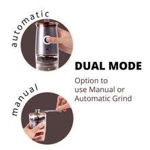 Load image into Gallery viewer, ABUDEN Dual Mode Portable Coffee Grinder Manual Automatic Coffee Grinder Rechargeable USB Type C Travel Coffee Grinder