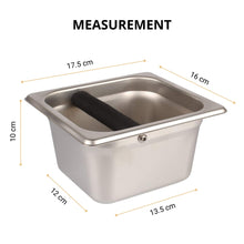 Load image into Gallery viewer, ABUDEN Coffee Knock Box Detachable Wooden Stainless Steel Knock Box Coffee Waste Bin Container Coffee Waste Storage