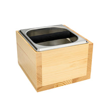 Load image into Gallery viewer, ABUDEN Coffee Knock Box Detachable Wooden Stainless Steel Knock Box Coffee Waste Bin Container Coffee Waste Storage
