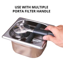 Load image into Gallery viewer, ABUDEN Coffee Knock Box Detachable Wooden Stainless Steel Knock Box Coffee Waste Bin Container Coffee Waste Storage