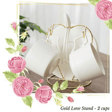 Load image into Gallery viewer, Seralle Tea Cup Display Stand Coffee Cup Stand Gold Teaset Rack Cup &amp; Saucer Rack Bird Style Tea Cup Display Stand
