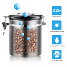 Load image into Gallery viewer, ABUDEN Coffee Bean Canister Stainless Steel Airtight Coffee Container Coffee Bean Container Coffee Powder Container
