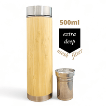 Load image into Gallery viewer, Abuden Eco-Friendly Bamboo Tumbler Stylish Sustainable Tea-Infusion Ready Thermos Preserve Heat Triple Layer Inner SU304
