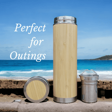 Load image into Gallery viewer, Abuden Eco-Friendly Bamboo Tumbler Stylish Sustainable Tea-Infusion Ready Thermos Preserve Heat Triple Layer Inner SU304
