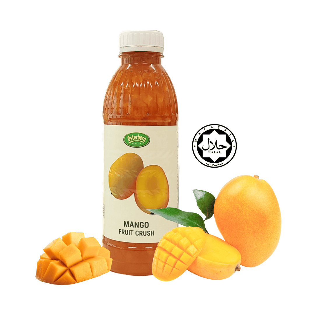 Osterberg Fruit Crush Syrup 1L Halal Dessert Toppings Mango Passion Fruit Orange Strawberry Yuzu Bingsu Fruity Assorted Flavour 1000ml Bottle