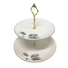 Load image into Gallery viewer, Porcelain Dessert Tray 2 Tier English Style 3 Tier Dessert Tray Flower Dessert Plate European Pastry Tray Serving Plates
