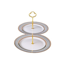Load image into Gallery viewer, Porcelain Dessert Tray 2 Tier English Style 3 Tier Dessert Tray Flower Dessert Plate European Pastry Tray Serving Plates

