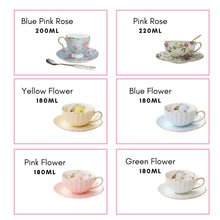 Load image into Gallery viewer, Porcelain English Tea Cup Set Tea Set English Style European Pink Flower Tea Cup Saucer Set Rose Tea Cup English Cup Set
