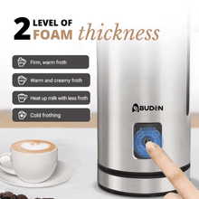 Load image into Gallery viewer, ABUDEN Large Milk Frother Machine Stainless Steel Milk Heater Automatic Milk Frothing Espresso Coffee Milk Foam Maker
