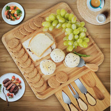Load image into Gallery viewer, ABUDEN Cheese Board Bamboo Cheese Board Cheese Platter Cheese Tools Cheese Cutlery Charcuterie Board Serving Platter

