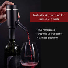 Load image into Gallery viewer, ABUDEN Wine Aerator Stainless Steel Tube USB Rechargeable Electric Wine Decanter Red Wine Dispenser Wine Breather

