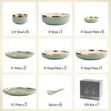 Load image into Gallery viewer, Seralle Nordic Ceramic Tableware Set Ceramic Dinner Set Plate Bowl Set Matte Dining Set 6 person Set Pinggan Mangkuk
