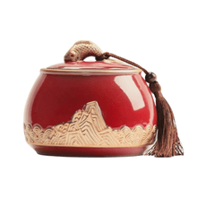 Load image into Gallery viewer, Chinese Tea Canister Air Tight Traditional Tea Caddy Ceramic AirTight Container Porcelain Caddy Air Tight Tea Container
