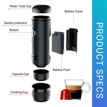 Load image into Gallery viewer, ABUDEN Portable Nespresso Capsule Machine Built-in Battery Automatic Heating Portable Espresso Machine Travel Coffee
