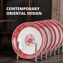 Load image into Gallery viewer, Chinese 8&quot; Deep Dish Plate Porcelain Plate Set Pinggan Porcelain Dinner Plates Deep Plate Set Bone China Tableware Plate
