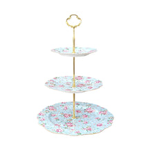Load image into Gallery viewer, Porcelain Dessert Tray 2 Tier English Style 3 Tier Dessert Tray Flower Dessert Plate European Pastry Tray Serving Plates
