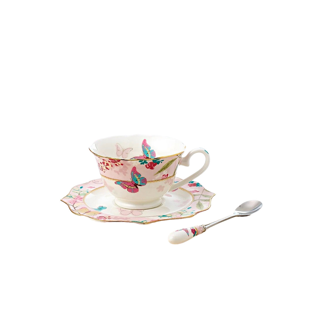 Porcelain English Tea Cup Set Tea Set English Style European Pink Flower Tea Cup Saucer Set Rose Tea Cup English Cup Set
