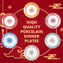 Load image into Gallery viewer, Chinese 8&quot; Dinner Plate Porcelain Plate Set Pinggan Porcelain Dinner Plates Plate Set Bone China Plate Tableware Plate
