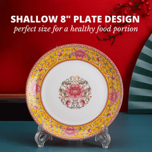 Load image into Gallery viewer, Chinese 8&quot; Dinner Plate Porcelain Plate Set Pinggan Porcelain Dinner Plates Plate Set Bone China Plate Tableware Plate
