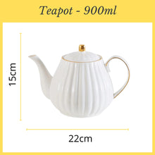 Load image into Gallery viewer, Seralle Porcelain White Teapot Large English Tea Pot 1200ml Nordic Teapot 900ml Classic White Tea Set English Style Ceramic
