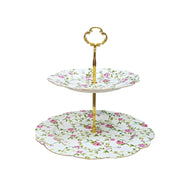 Porcelain Dessert Tray 2 Tier English Style 3 Tier Dessert Tray Flower Dessert Plate European Pastry Tray Serving Plates