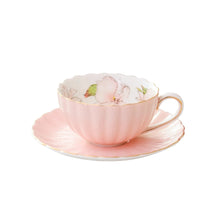Load image into Gallery viewer, Porcelain English Tea Cup Set Tea Set English Style European Pink Flower Tea Cup Saucer Set Rose Tea Cup English Cup Set
