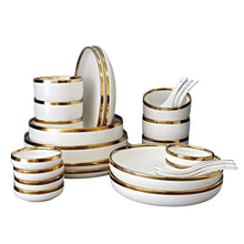 Load image into Gallery viewer, White Nordic Tableware Ceramic Dinner Plate 10 inch Pinggan Mangkuk Seramik Rice Bowl Spoon Sauce Plate Soup Bowl 8 inch
