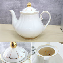 Load image into Gallery viewer, Seralle Porcelain White Teapot Large English Tea Pot 1200ml Nordic Teapot 900ml Classic White Tea Set English Style Ceramic
