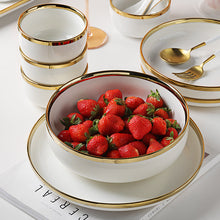 Load image into Gallery viewer, Seralle White Nordic Tableware Ceramic Dinner Plate 10 inch Pinggan Mangkuk Seramik Rice Bowl Spoon Sauce Plate Soup Bowl 8 inch
